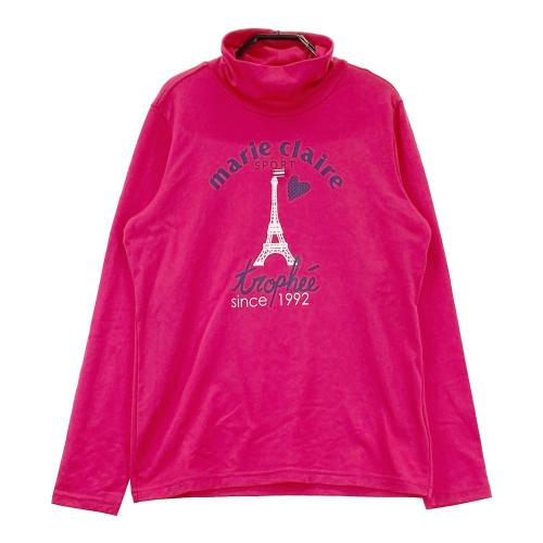 marie claire sport マリクレール スポール ハーフジップ 半袖 Tシャツ 花柄 ピンク系 サイズ：LL ランク：A-  【中古】ゴルフウェア Tシャツ 中古ゴルフウェア通販サイトSTST(ストスト)