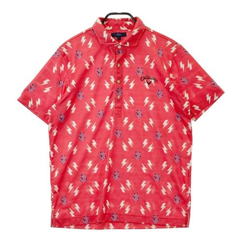 CALLAWAY キャロウェイ 半袖ポロシャツ ドット柄 レッド系