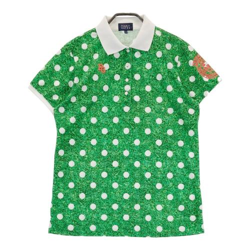 【美品】St ANDREWS セントアンドリュース 総柄半袖ポロシャツ ロゴ刺繍 ST ANDREWS セントアンドリュース 半袖ポロシャツ ロゴ刺繍 総柄