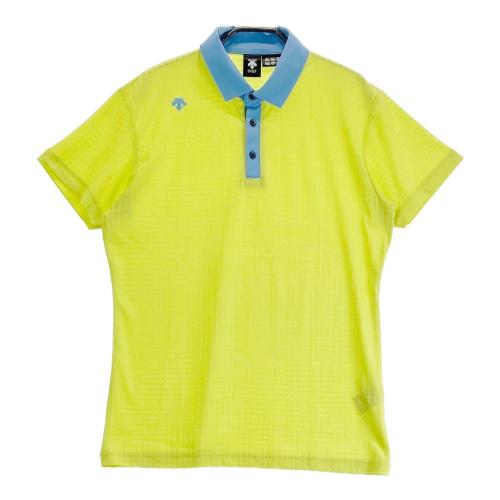 DESCENTE GOLF デサントゴルフ 半袖ポロシャツ 市松柄 グリーン系