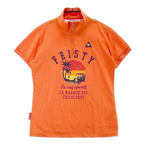 LECOQ GOLF ルコックゴルフ ハーフジップ 半袖 Tシャツ オレンジ系