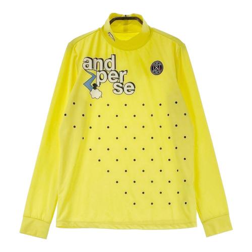 AND PER SE アンパスィ ハイネック 長袖Tシャツ ボーダー柄