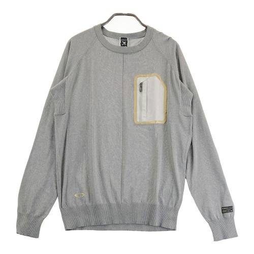 サイズ：XL OAKLEY オークリー FOA402842 切替 ニットセーター スカル  ブラック系 [240101425476] ゴルフウェア メンズ ストスト OAKLEY オークリー FOA402842 切替 ニットセーター スカル