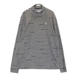 サイズ：5 PEARLY GATES パーリーゲイツ  ハイネック 長袖Tシャツ ゼブラ柄 ブラック系 [240101329917] ゴルフウェア メンズ ストスト PEARLY GATES パーリーゲイツ ハイネック 長袖Tシャツ ゼブラ柄