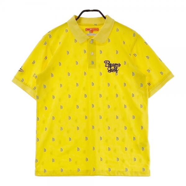 BEAMS GOLF ビームスゴルフ 半袖ポロシャツ 総柄 イエロー系