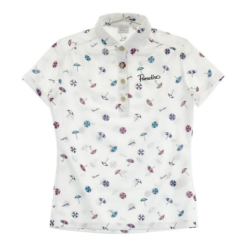 Paradiso - 【GOLFウェア】未使用 Paradiso ポロシャツ 半袖 総柄 Mサイズ PARADISO パラディーゾ 半袖ポロシャツ 花 総柄 イエロー系