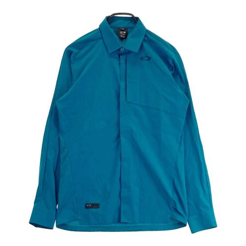 サイズ：L OAKLEY オークリー 434183JP 半袖ポロシャツ ボタンダウン 総柄 ネイビー系 [240101461247] ゴルフウェア メンズ ストスト OAKLEY オークリー 434183JP 半袖ポロシャツ ボタンダウン 総柄