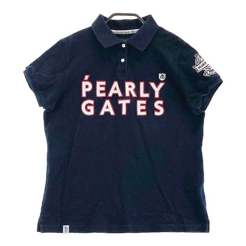 PEARLY GATES パーリーゲイツ 30周年モデル 半袖ポロシャツ ニコちゃん ネイビー系 サイズ：1 ランク：B 【中古】ゴルフウェア  ポロシャツ 中古ゴルフウェア通販サイトSTST(ストスト)