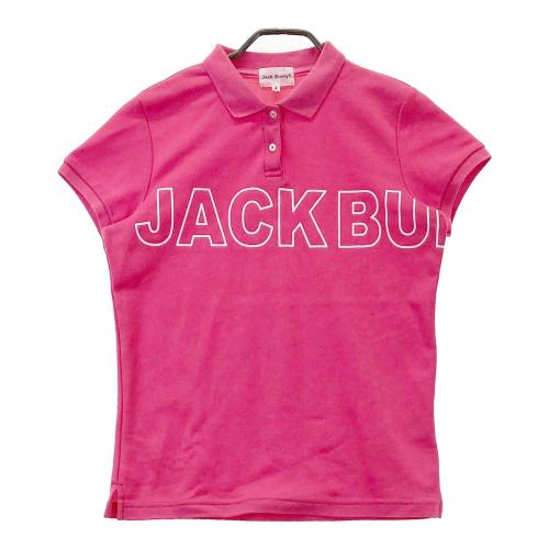JACK BUNNY!! - 【美品】ジャックバニー 半袖ポロシャツ ピンク系×白 バックプリント メンズ 4(M) ゴルフウェア Jack Bunny JACK BUNNY ジャックバニー 半袖ポロシャツ ピンク系 サイズ：2