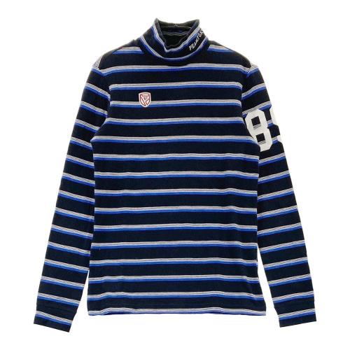 【新品タグ付】パーリーゲイツ　レディース　ハイネック　長袖　Ｌ　ボーダー　星柄 PEARLY GATES パーリーゲイツ ハイネック 長袖Tシャツ ボーダー柄