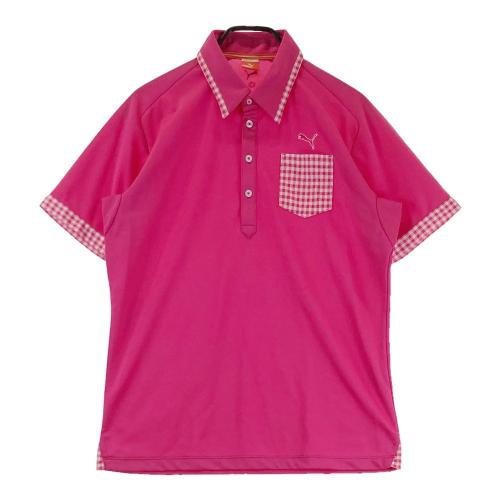PUMA GOLF プーマゴルフ 半袖ポロシャツ 部分チェック柄