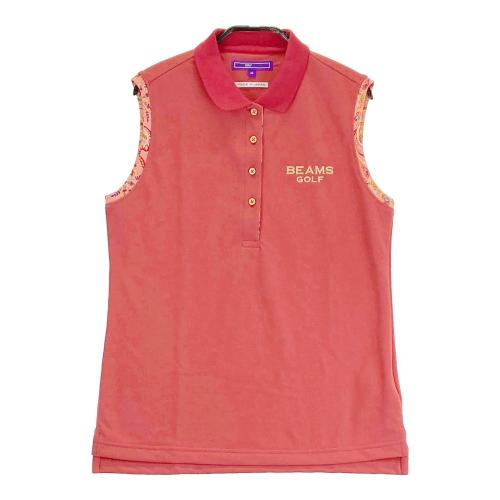 サイズ：M BEAMS GOLF ビームスゴルフ  ノースリーブポロシャツ ボーダー柄 レッド系 [240101414324] ゴルフウェア レディース ストスト サイズ：M BEAMS GOLF ビームスゴルフ ノースリーブポロシャツ