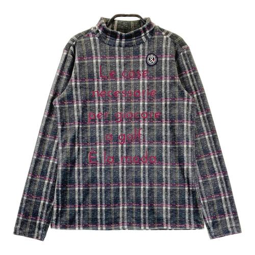 AND PER SE アンパスィ タートルネック 長袖Tシャツ ボーダー柄