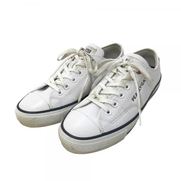 PEARLY GATES パーリーゲイツ × CONVERSE スパイクレス ゴルフシューズ ホワイト系 サイズ：25.0cm ランク：B 【中古】 ゴルフウェア シューズ 中古ゴルフウェア通販サイトSTST(ストスト)