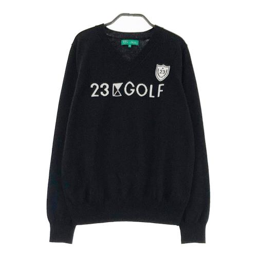 23区GOLF ニジュウサンクゴルフ 20周年 ウール ニットセーター ネイビー系 サイズ：1 ランク：B 【中古】ゴルフウェア ニット 中古ゴルフ ウェア通販サイトSTST(ストスト)