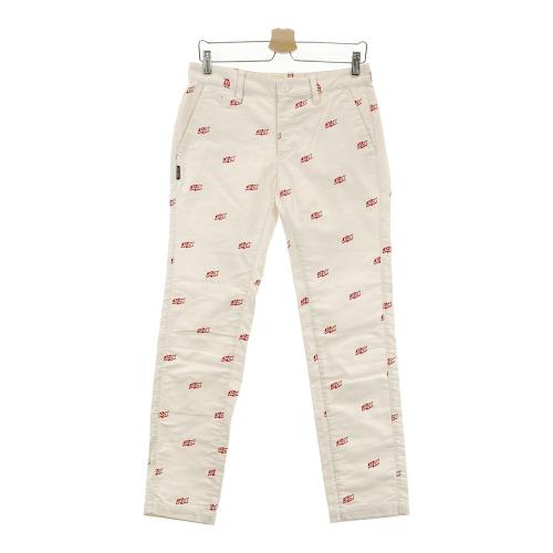 JACK BUNNY ジャックバニー ; ストレッチパンツ 総柄 ホワイト系
