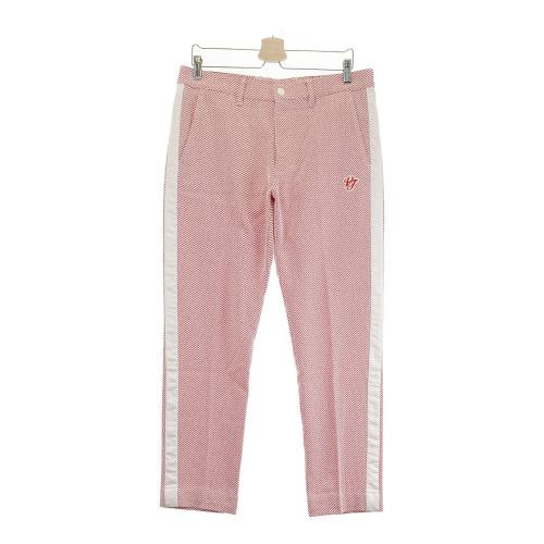 サイズ：82 23区GOLF ニジュウサンクゴルフ  コットン混 ストレッチパンツ ストライプ柄 レッド系 [240101413443] ゴルフウェア メンズ ストスト 23区GOLF ニジュウサンクゴルフ コットン混 ストレッチパンツ
