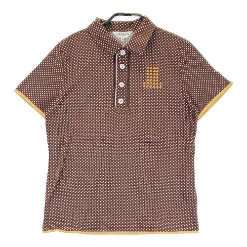 LANVIN スポーツや日常トップス 半袖シャツ 40サイズ 個性的柄 LANVIN SPORT オーバーサイズ衿付き半袖シャツブルゾン