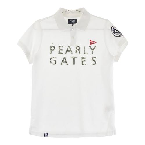 サイズ：1 PEARLY GATES パーリーゲイツ  半袖ポロシャツ カモフラ柄 ホワイト系 [240101429732] ゴルフウェア レディース ストスト サイズ：1 PEARLY GATES パーリーゲイツ 半袖ポロシャツ ニコ