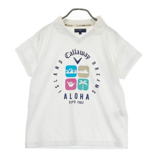 サイズ：0 MASTER BUNNY EDITION マスターバニーエディション  襟付き 半袖Tシャツ  ホワイト系 [240101438802] ゴルフウェア レディース ストスト MASTER BUNNY EDITION マスターバニーエディション 襟付き 半袖T