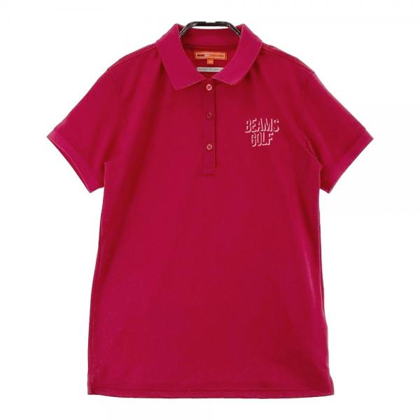 サイズ：L BEAMS GOLF ビームスゴルフ  半袖ポロシャツ  レッド系 [240101378569] ゴルフウェア メンズ ストスト BEAMS GOLF ビームスゴルフ 2023年 半袖ポロシャツ レッド系