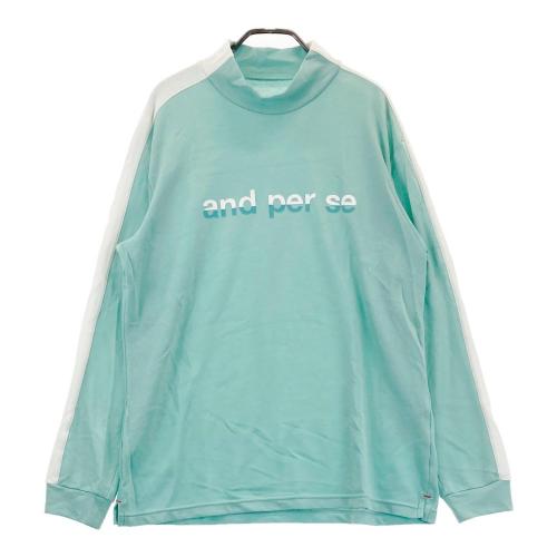 AND PER SE アンパスィ タートルネック 長袖Tシャツ ボーダー柄