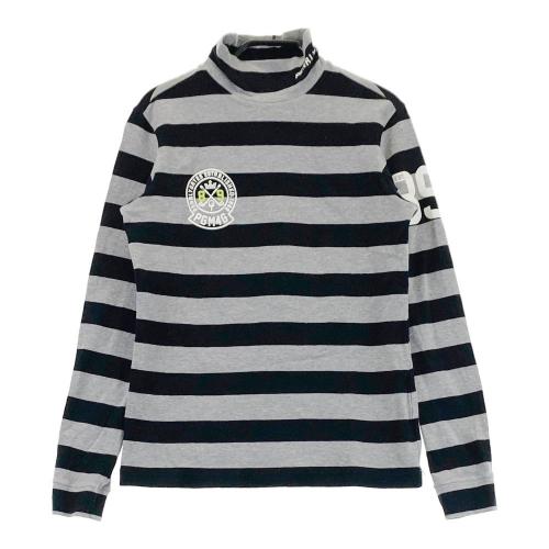 サイズ：0 PEARLY GATES パーリーゲイツ 055-2267704 半袖ハイネックTシャツ ボーダー グレー系 [240101489645] ゴルフウェア レディース ストスト PEARLY GATES パーリーゲイツ 055-2267704 半袖ハイネックT
