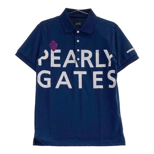 PEARLY GATES パーリーゲイツ 半袖ポロシャツ 総柄 ネイビー系 サイズ：4 ランク：N 【新品】ゴルフウェア ポロシャツ 中古ゴルフウェア 通販サイトSTST(ストスト)