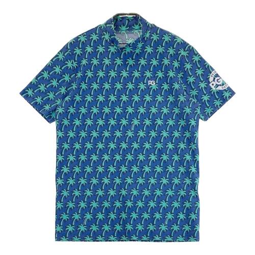 サイズ：6 PEARLY GATES パーリーゲイツ 053-2267705 ハイネック 半袖Tシャツ ロゴ総柄 パープル系 [240101410987] ゴルフウェア メンズ ストスト PEARLY GATES パーリーゲイツ 053-2267705 ハイネック 半袖T