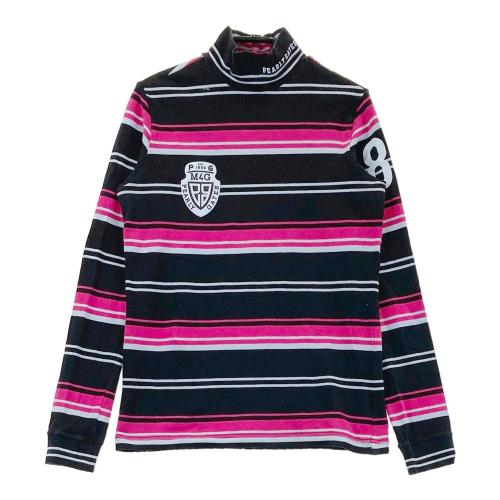 サイズ：0 PEARLY GATES パーリーゲイツ  長袖ハイネックTシャツ ボーダー ネイビー系 [240101420508] ゴルフウェア レディース ストスト PEARLY GATES パーリーゲイツ 長袖ハイネックTシャツ ボーダー