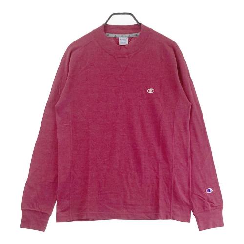 サイズ：M CHAMPION GOLF チャンピオンゴルフ  ワッフル生地モックネック長袖Tシャツ  レッド系 [240101459542] ゴルフウェア メンズ ストスト CHAMPION GOLF チャンピオンゴルフ ワッフル生地モックネック