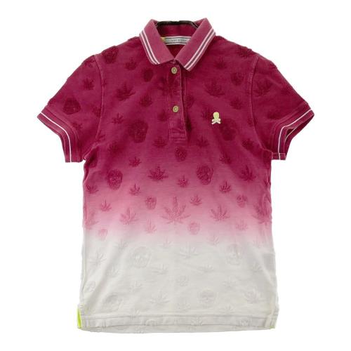 MARK&LONA マークアンドロナ 半袖ポロシャツ スカルワッペン オレンジ