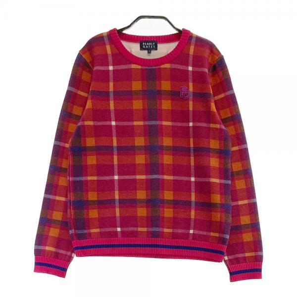 PEARLY GATES パーリーゲイツ ニット セーター チェック レッド 1