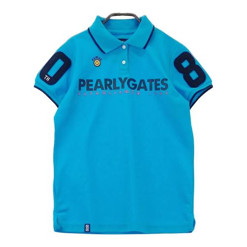 パーリーゲイツ　PEARLY GATES　半袖ポロシャツ ニコちゃん　サイズ5 PEARLY GATES パーリーゲイツ 半袖ポロシャツ ニコちゃん ブルー