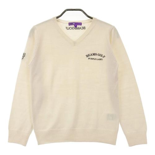 サイズ：M BEAMS GOLF ビームスゴルフ  裏地付 ニットセーター フラッグ ベージュ系 [240001225736] ゴルフウェア レディース ストスト BEAMS GOLF ビームスゴルフ 裏地付 ニットセーター フラッグ
