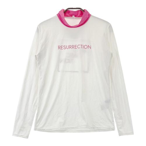 サイズ：L RESURRECTION レザレクション  モックネック 長袖Tシャツ 総柄 ネイビー系 [240101439101] ゴルフウェア レディース ストスト RESURRECTION レザレクション モックネック 長袖Tシャツ 総柄