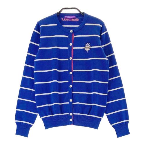 サイズ：L BEAMS GOLF ビームスゴルフ  ニットカーディガン ケーブル編み ウール混  ブルー系 [240101462890] ゴルフウェア レディース ストスト BEAMS GOLF ビームスゴルフ ニットカーディガン ケーブル編み