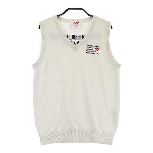 マスターバニーエディション　4/M カシミヤ混　ニットベスト　ホワイト MASTER BUNNY EDITION マスターバニーエディション カシミヤ混 ニット