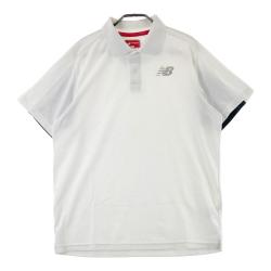 今年の新作から定番まで！ BALANCE NEW GOLF ホワイト 総柄 半袖ポロシャツ ニューバランス ウエア