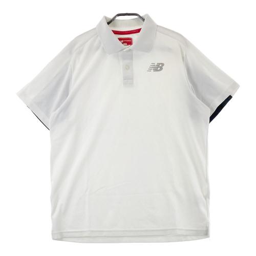 サイズ：7 NEW BALANCE GOLF ニューバランス  半袖ポロシャツ 総柄 ホワイト系 [240101427621] ゴルフウェア メンズ ストスト NEW BALANCE GOLF ニューバランス 半袖ポロシャツ 総柄 ホワイト
