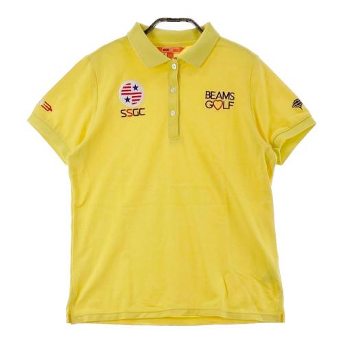 サイズ：L BEAMS GOLF ビームスゴルフ  半袖ポロシャツ 総柄 イエロー系 [240101278871] ゴルフウェア メンズ ストスト BEAMS GOLF ビームスゴルフ 半袖ポロシャツ イエロー系 サイズ