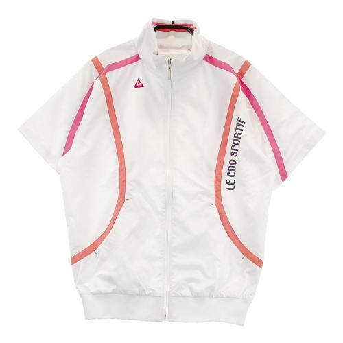 サイズ：M LE COQ GOLF ルコックゴルフ 2024年モデル ノーカラー ジャケット 総柄 ホワイト系 [240101422777] ゴルフウェア レディース ストスト LE COQ GOLF ルコックゴルフ 2024年モデル ノーカラー