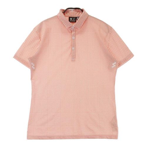 DESCENTE GOLF デサントゴルフ 半袖ポロシャツ 総柄 オレンジ系