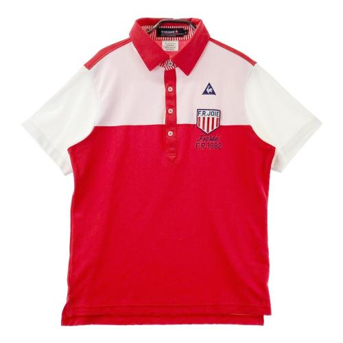 LE COQ GOLF ルコックゴルフ 切替 半袖ポロシャツ レッド系