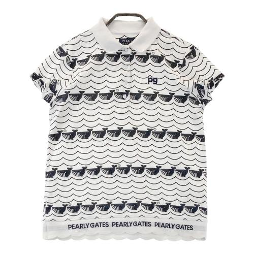 メーカー直売 - 人気ランキング PEARLY GATES 総柄 クジラ 半袖ポロシャツ パーリーゲイツ レディースウェア