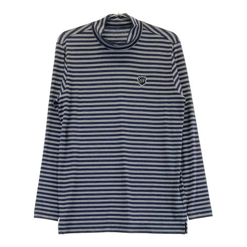 ZOY ゾーイ ハイネック 長袖Tシャツ ボーダー柄 ホワイト系