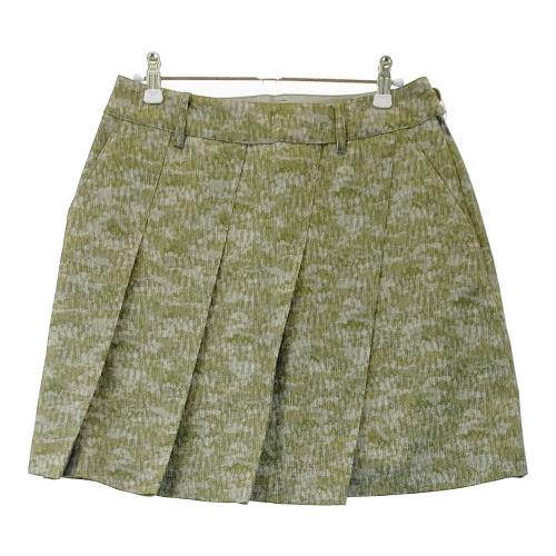 美品●muta ゴルフ　プリーツスカート グリーン カラーラインゴルフプリーツスカートパンツ | レディース