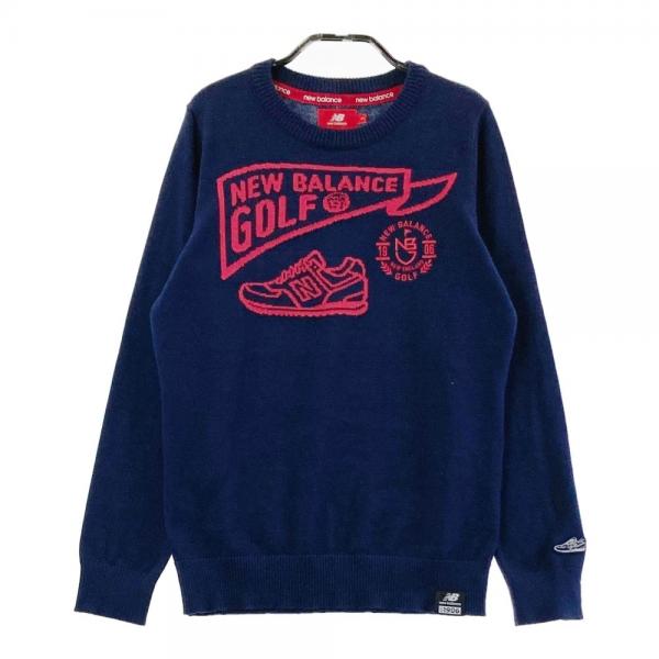 サイズ：1 NEW BALANCE GOLF ニューバランス  ニットセーター  ネイビー系 [240101346189] ゴルフウェア レディース ストスト NEW BALANCE GOLF ニューバランス ニットセーター ネイビー系