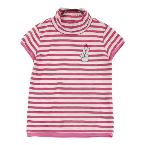 ARCHIVIO アルチビオ ハイネック 半袖Tシャツ ボーダー柄