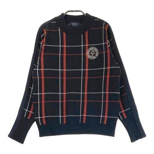 タグ付き パーリーゲイツ 23AW ニット セーター チェック クルー